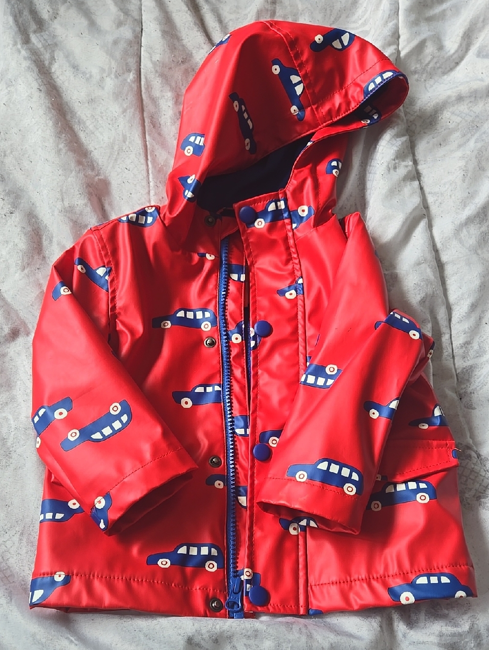 Joe Fresh Red Kids' Jacket with Blue Car Motif